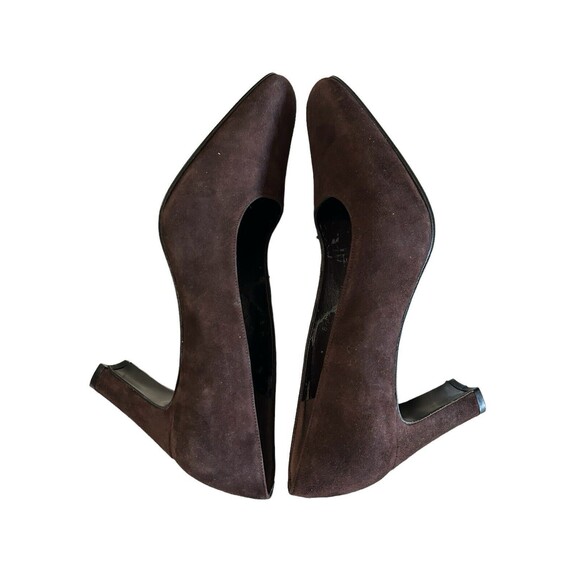 Evan Picone Spain Brown Suede Leather Pumps Heels Slip On Shoes Women’s … - Picture 9 of 15